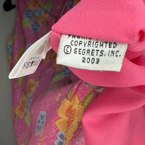 Vintage Y2K Sigrid Olsen Sport Pink Floral Sleeveless Midi Dress Women 8 Easter - Picture 10 of 10